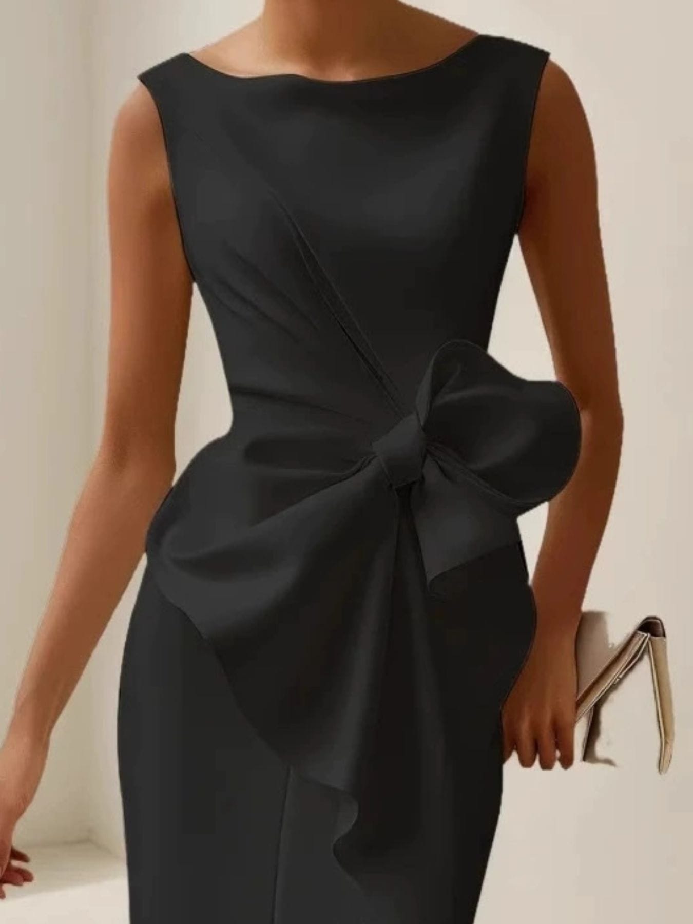 Trendsi dress Full Size Bowknot Front Sleeveless Dress Plus Size