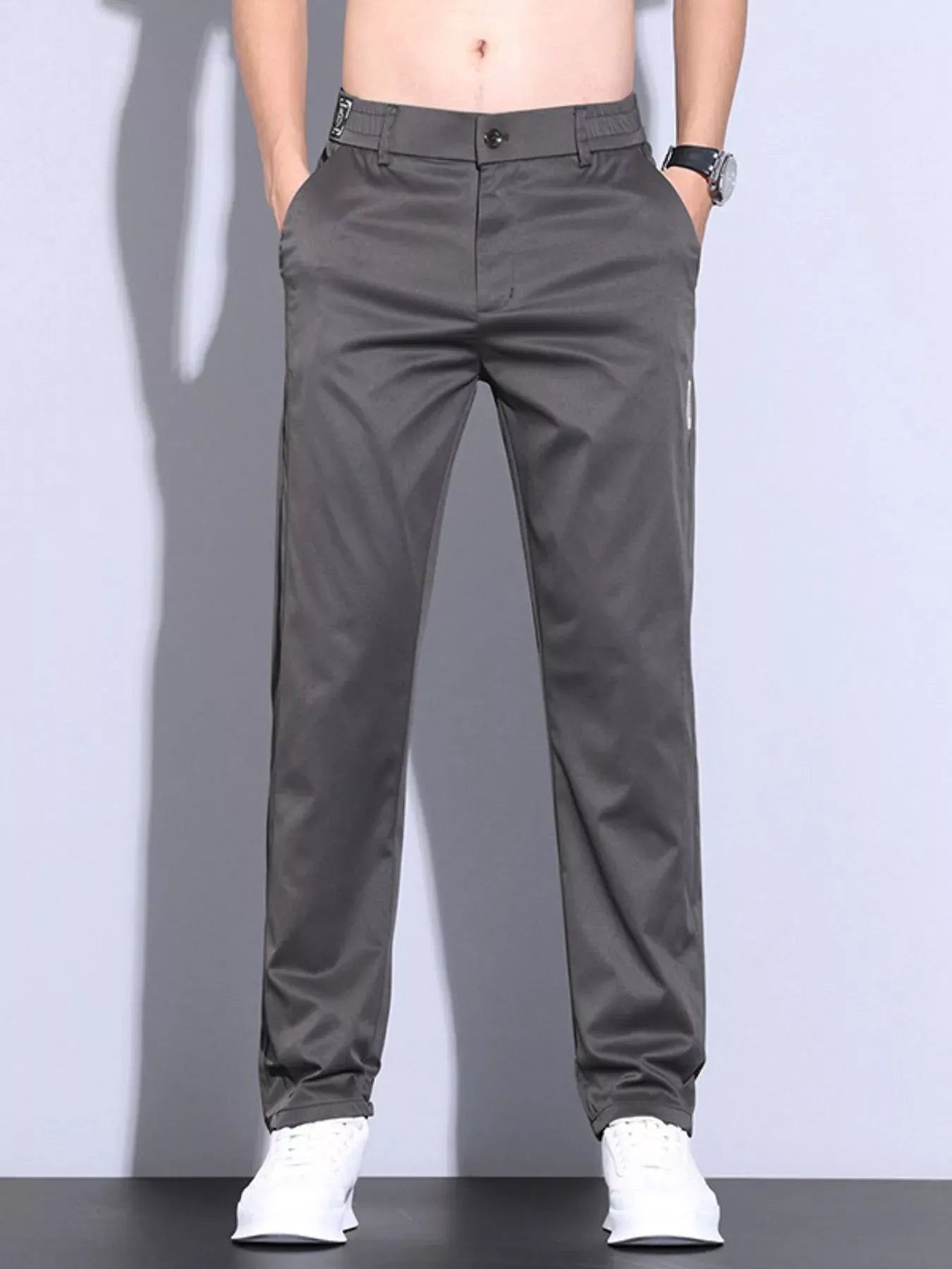 Trendsi Gray / 28 Men's Loose Fit Pants