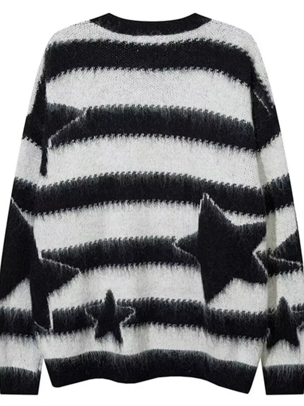 Trendsi Men's Star Pattern Striped Knit Sweater