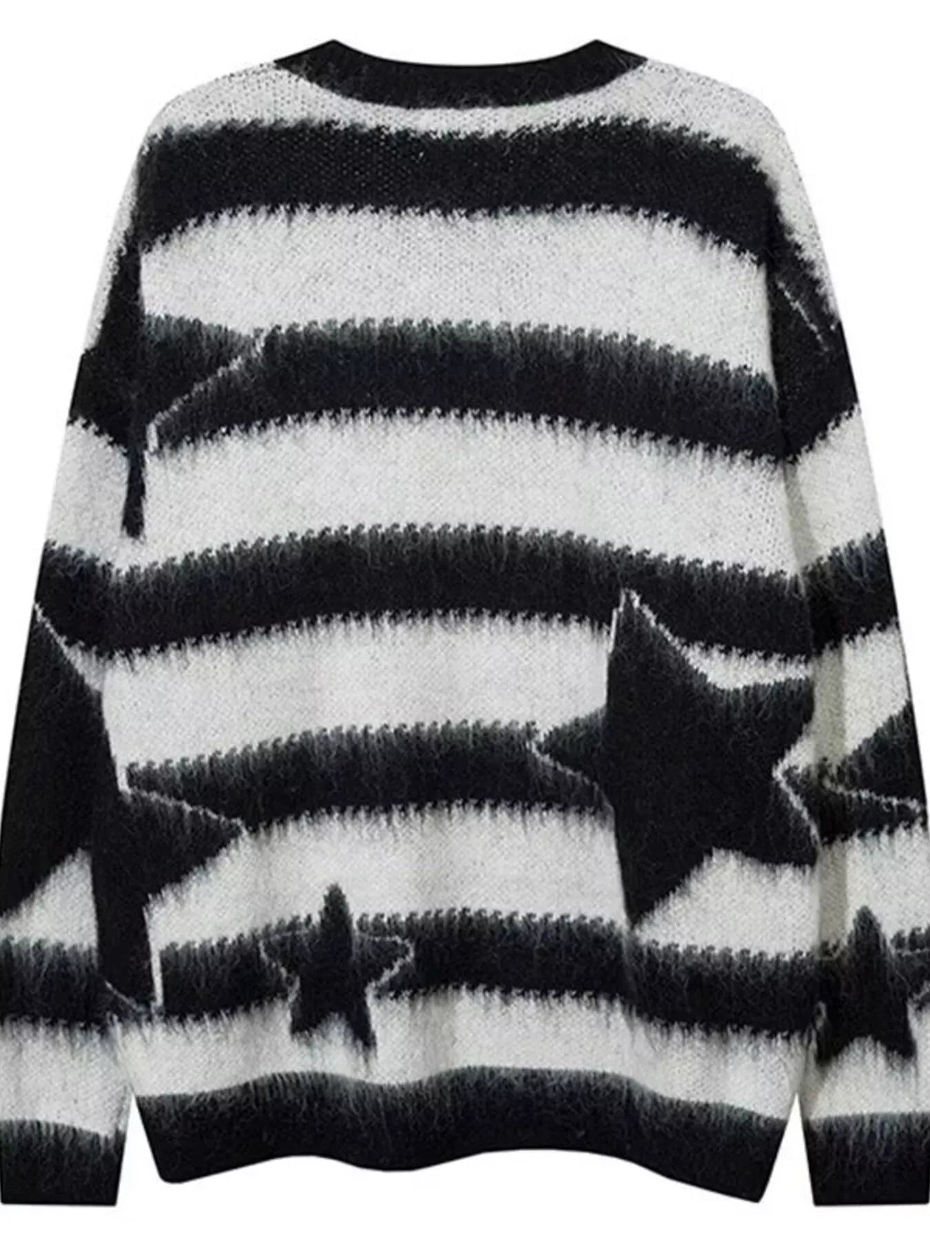 Trendsi Men's Star Pattern Striped Knit Sweater