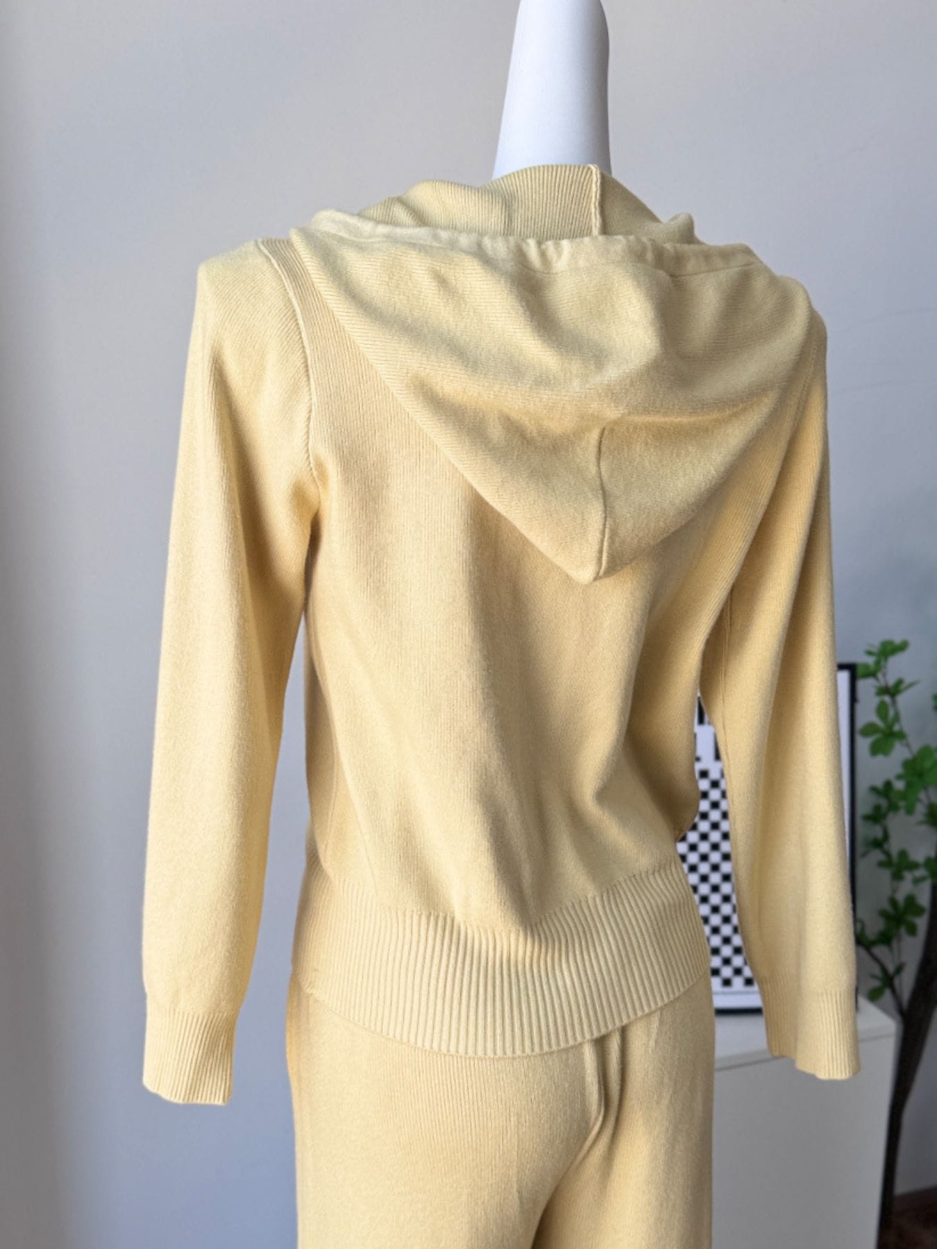 Trendsi Zip Up Cardigan and Drawstring Wide Leg Pants Knit Set