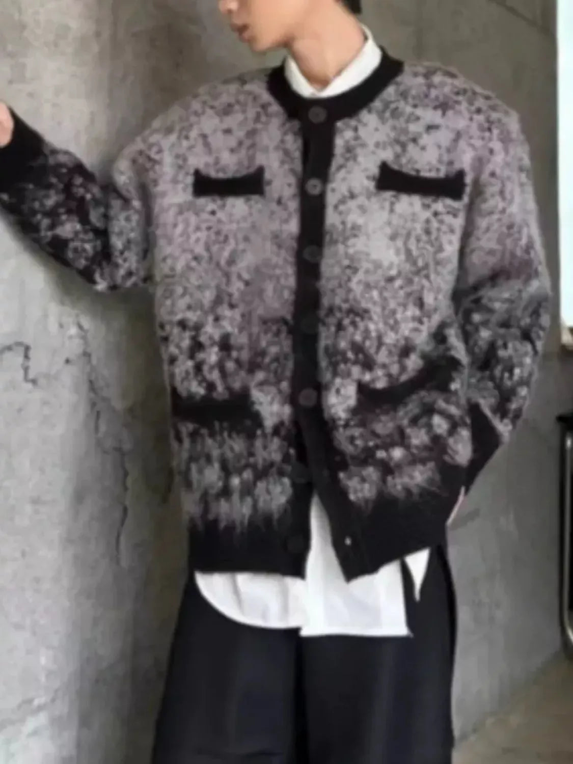 Trendsi Men's Gradient Long Sleeve Cardigan