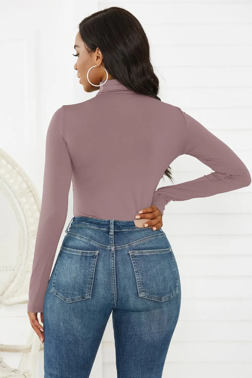 Trendsi Top Turtleneck Long Sleeve Bodysuit