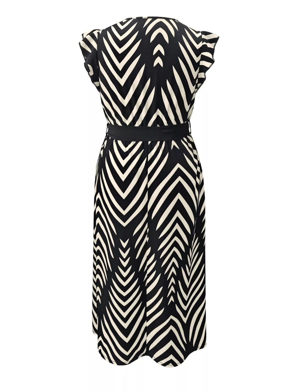 Trendsi dress Plus Size Chevron Print Wrap Maxi Dress