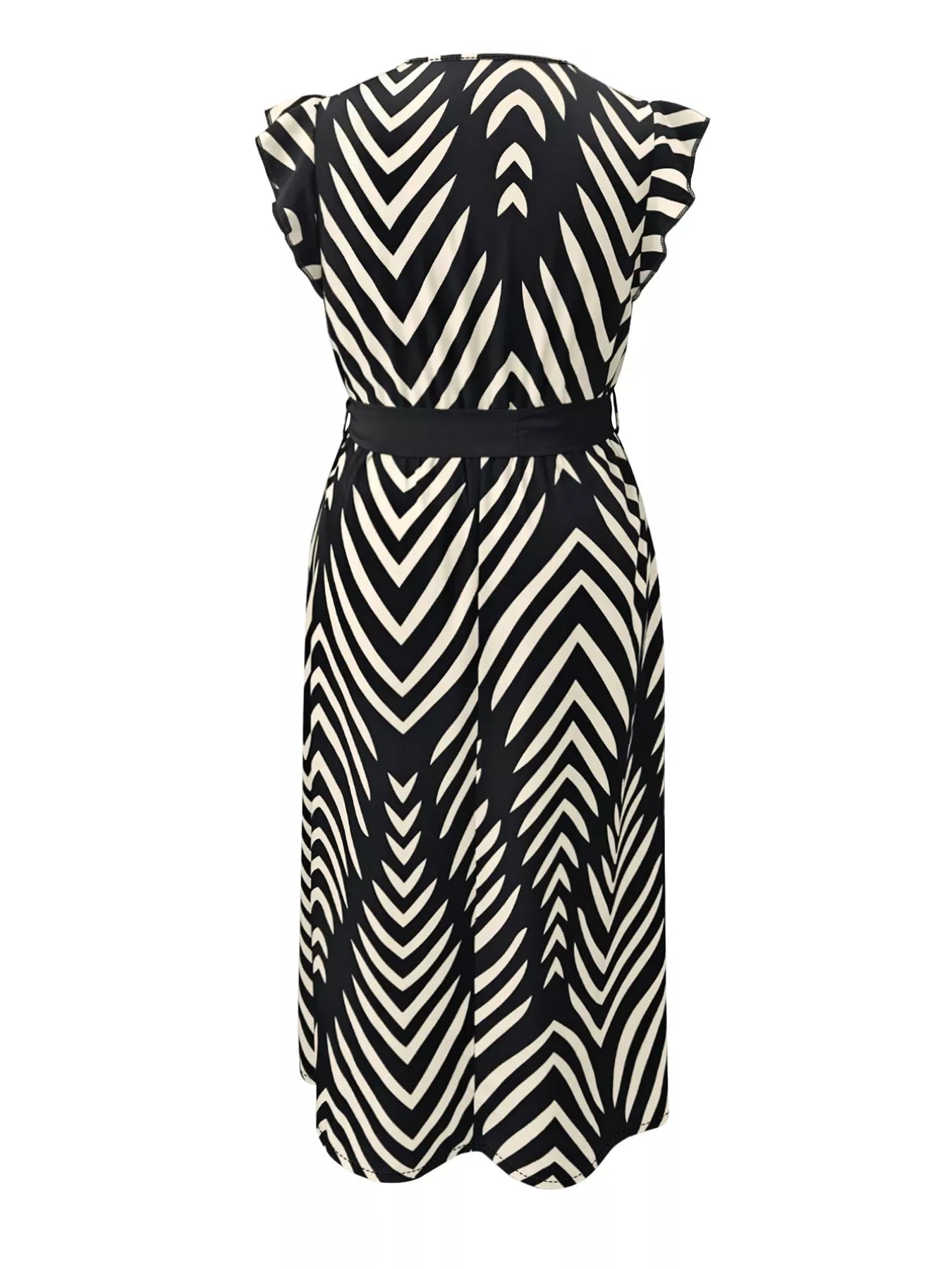 Trendsi dress Plus Size Chevron Print Wrap Maxi Dress