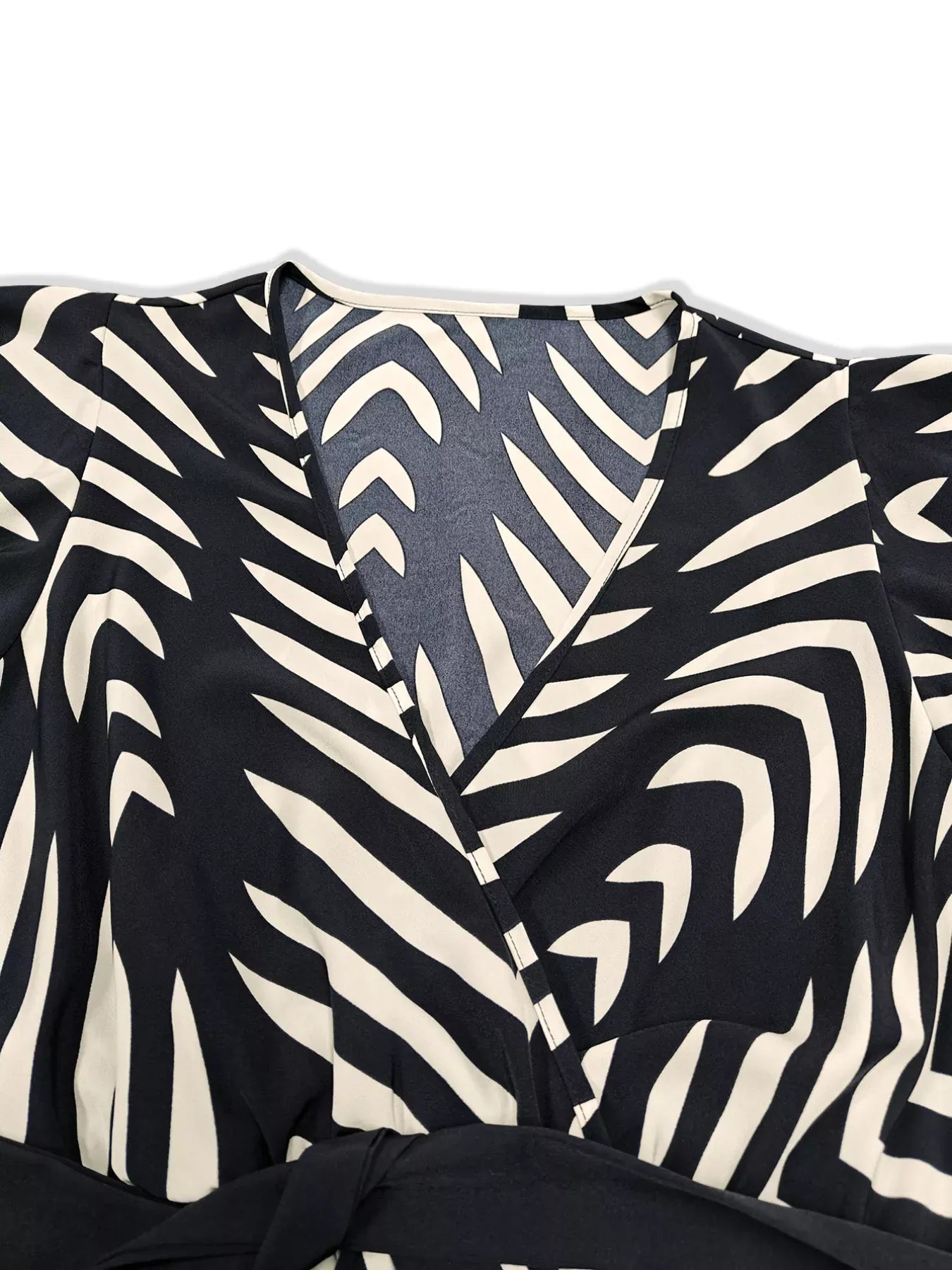 Trendsi dress Plus Size Chevron Print Wrap Maxi Dress