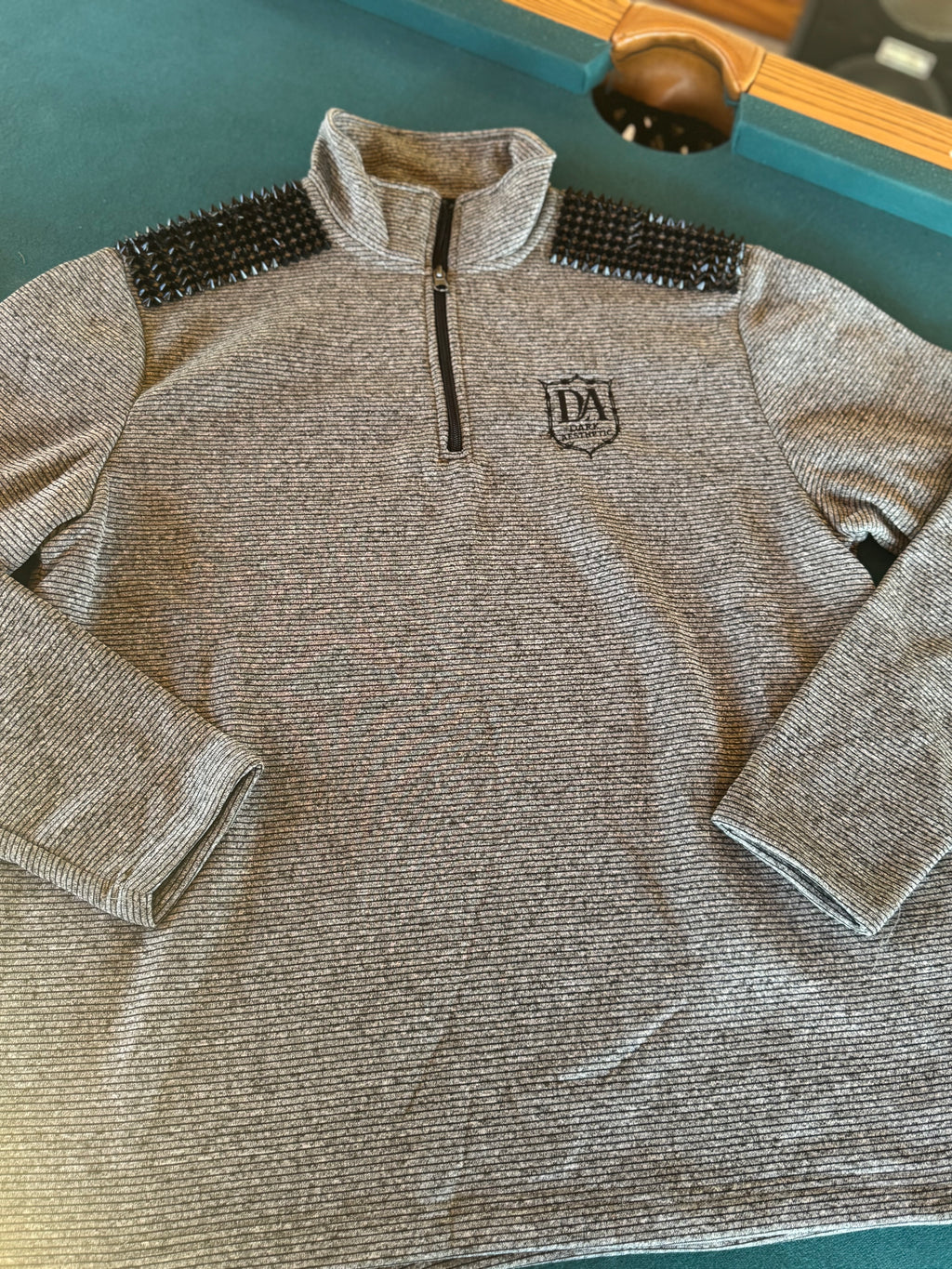 dark aesthetic Obsidian Sentinel quarterzip spike