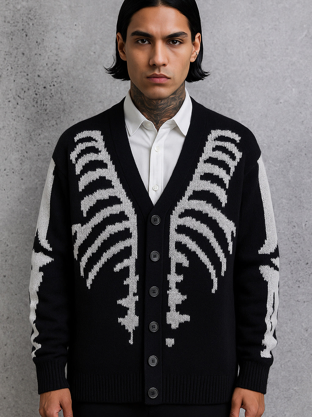 Skeleton Knit Cardigan — Dark Aesthetic Collection