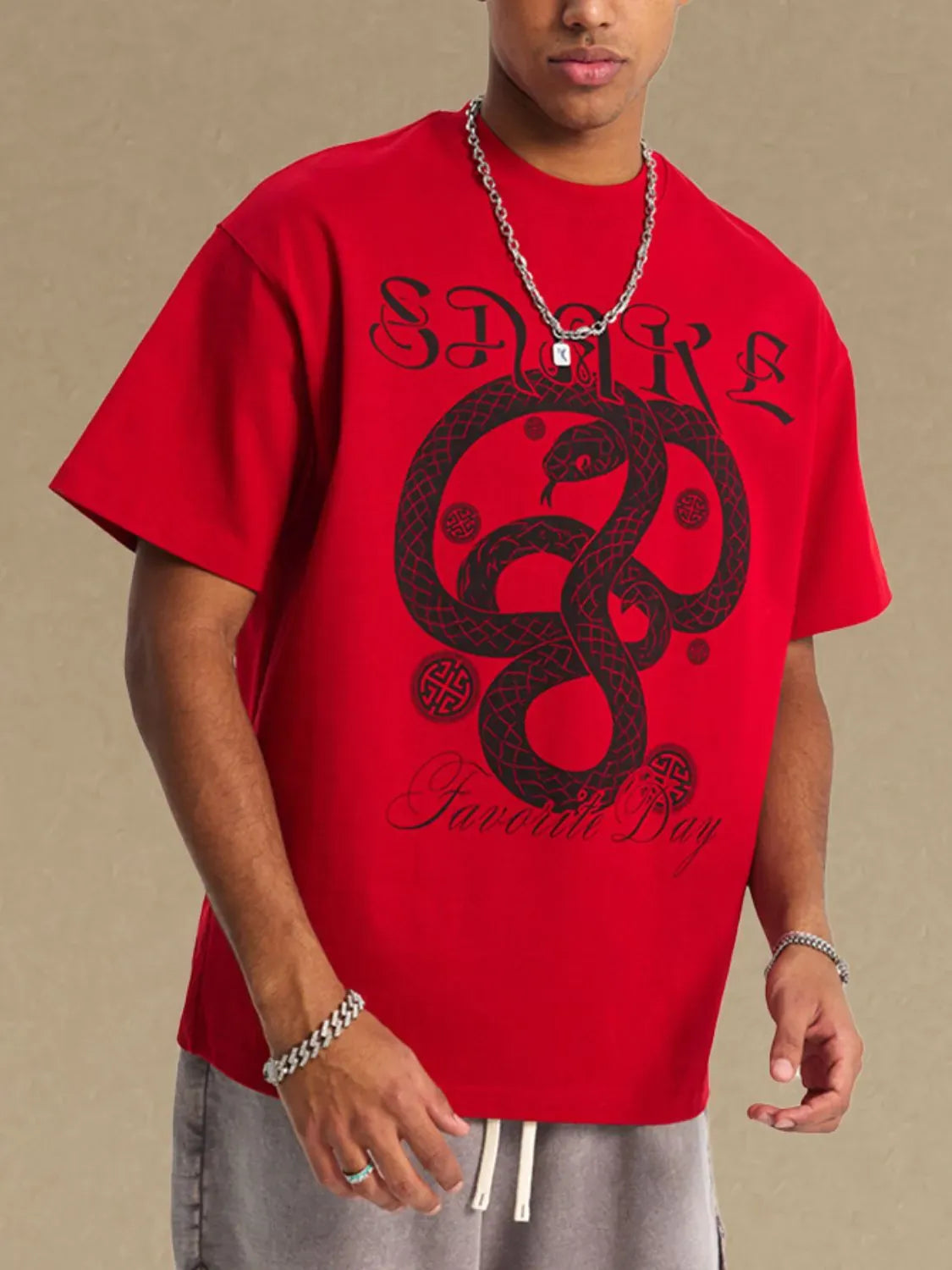 Trendsi Men's Graphic Round Neck Half Sleeve T-Shirt