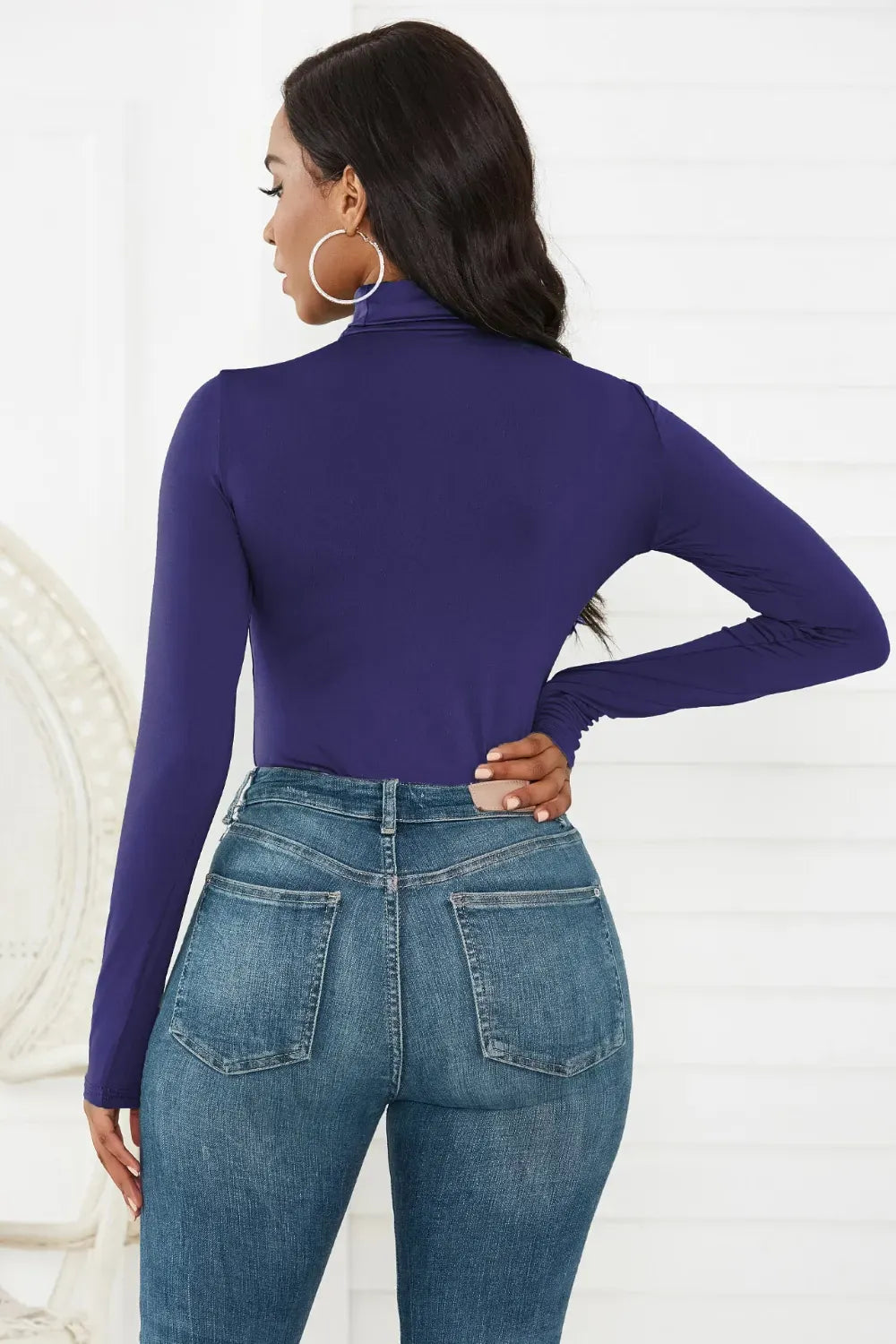 Trendsi Top Turtleneck Long Sleeve Bodysuit