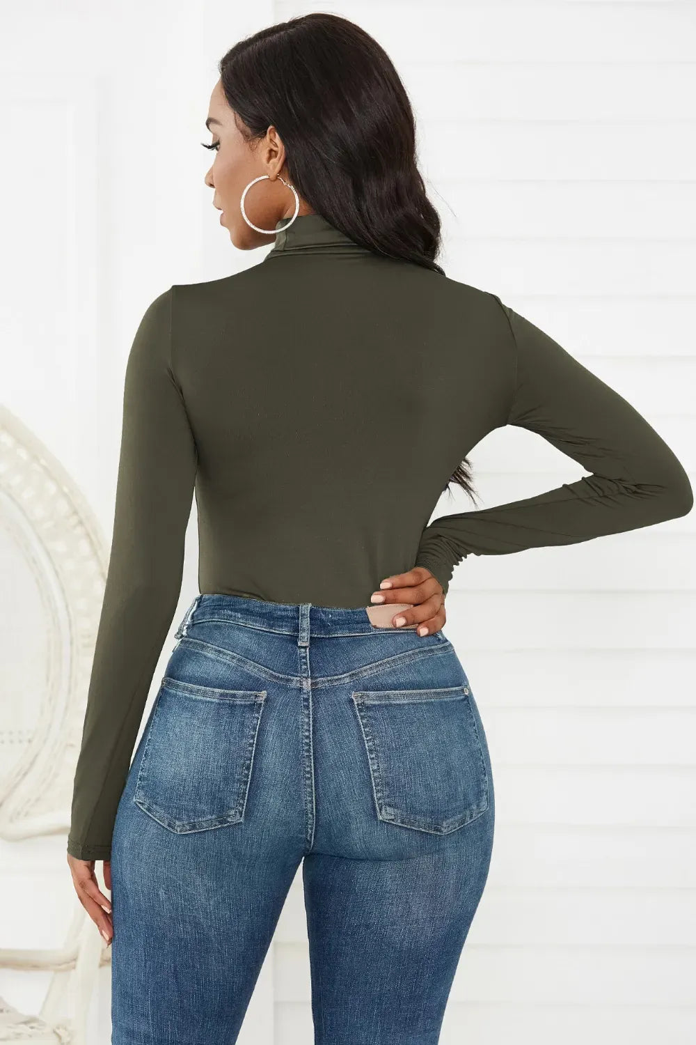 Trendsi Top Turtleneck Long Sleeve Bodysuit
