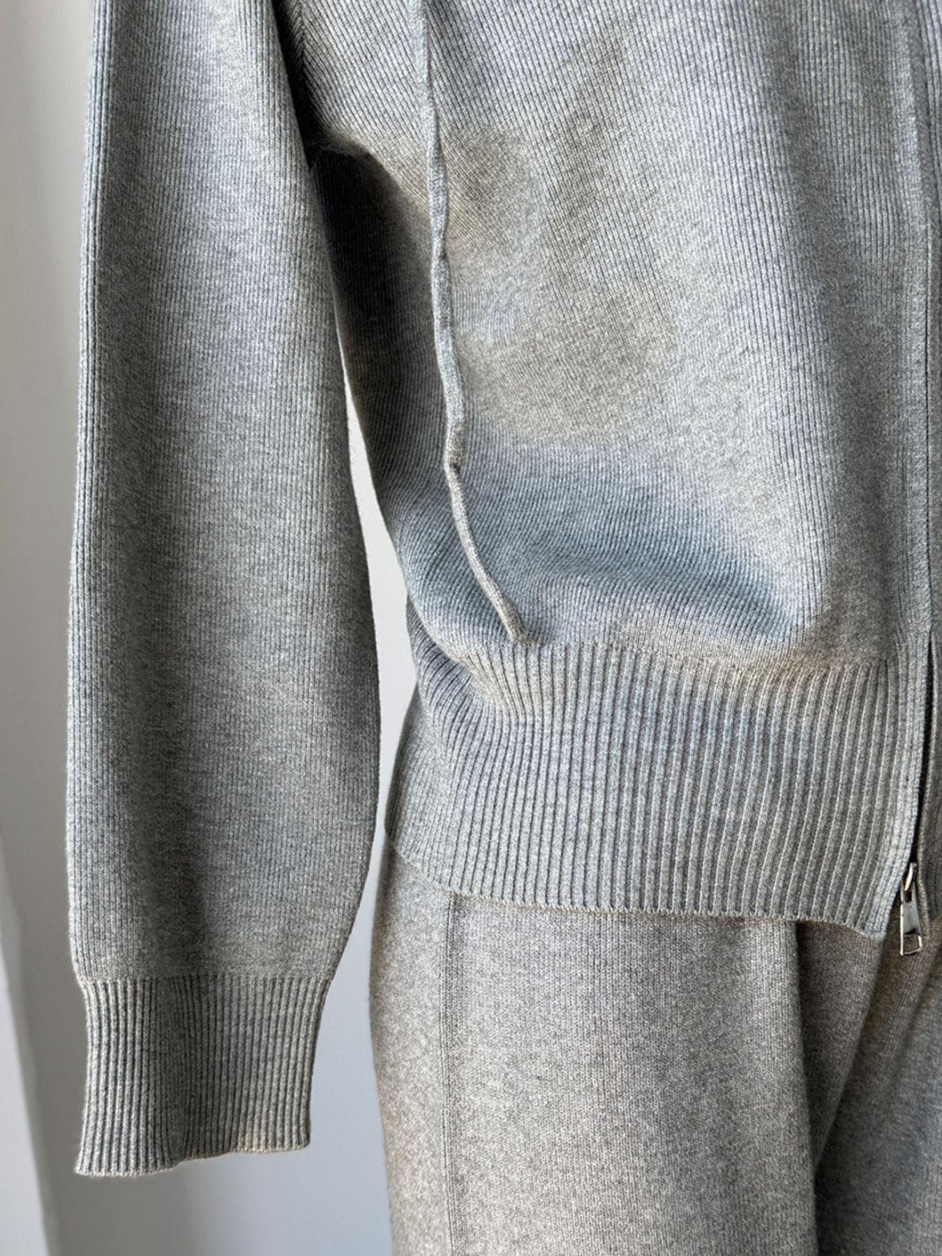 Trendsi Zip Up Cardigan and Drawstring Wide Leg Pants Knit Set