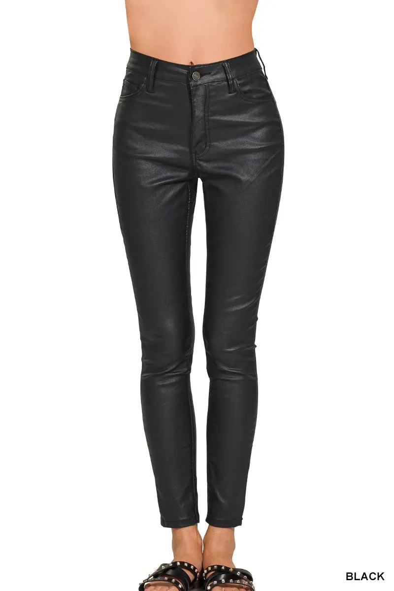 Trendsi BLACK / S Zenana Faux Leather Stretch Skinny Pants