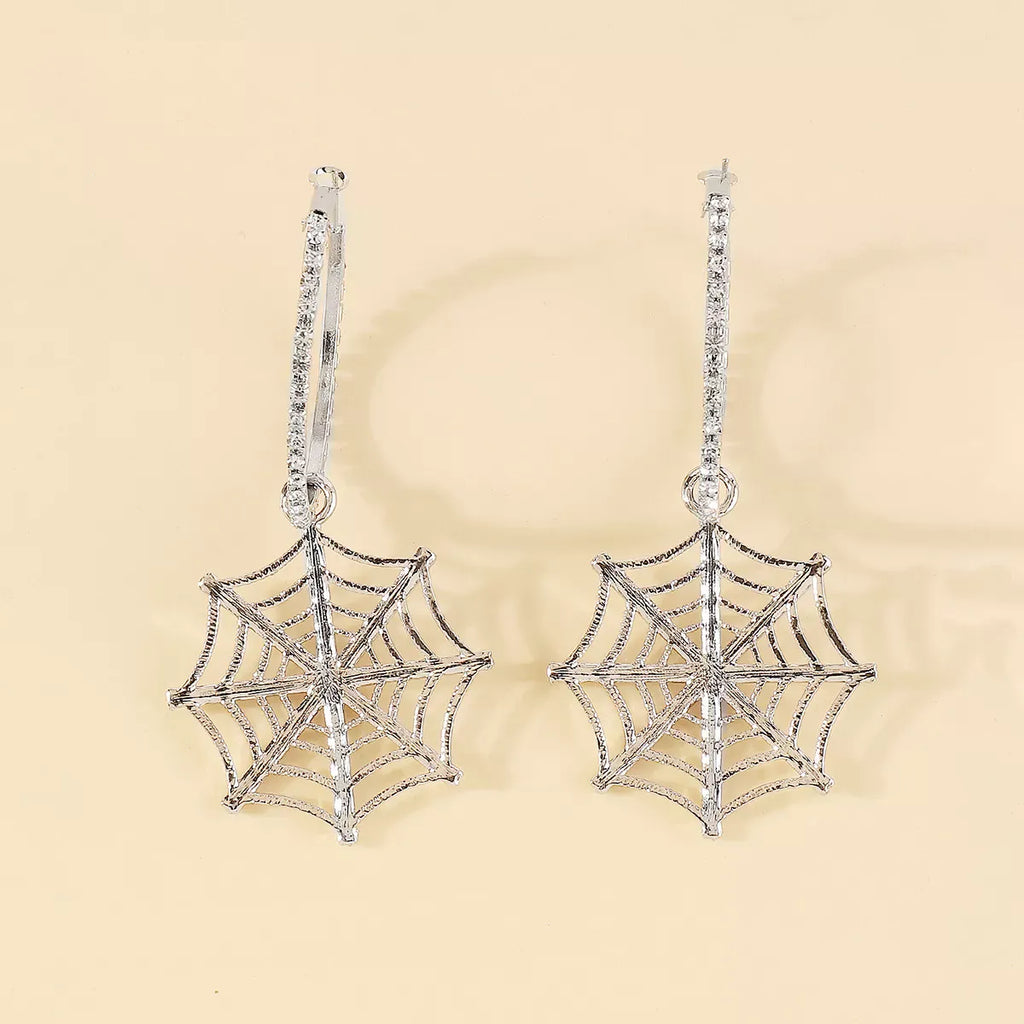 Trendsi Spider Web Dangle Hoop Earrings