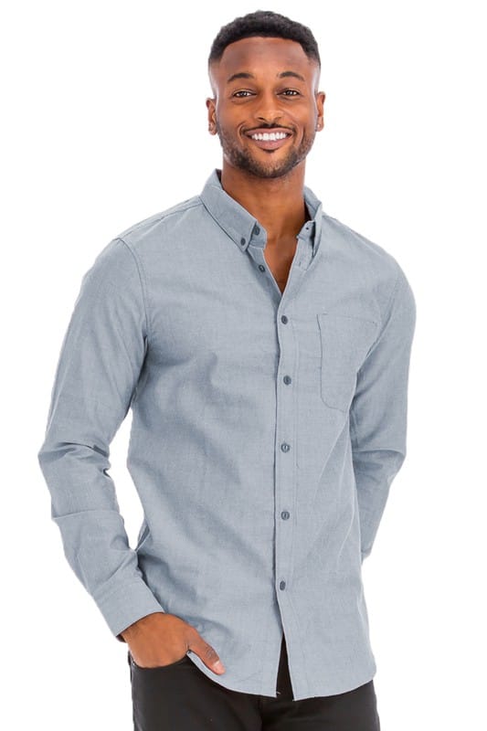 WEIV TDL- H. NAVY / 2XL Essential Men's Casual Long Sleeve Shirts
