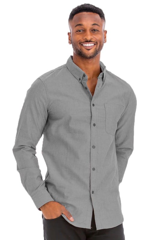 WEIV TDL- CHARCOAL / 2XL Essential Men's Casual Long Sleeve Shirts