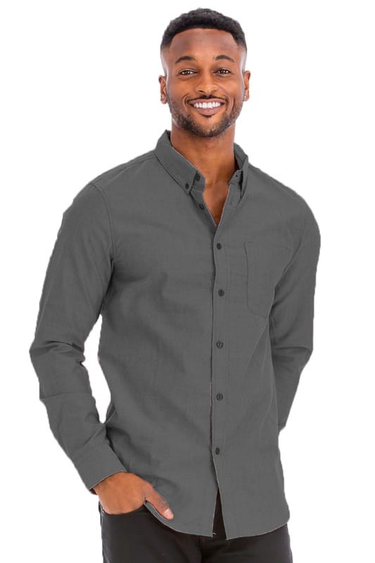 WEIV TDL- BLACK / 2XL Essential Men's Casual Long Sleeve Shirts