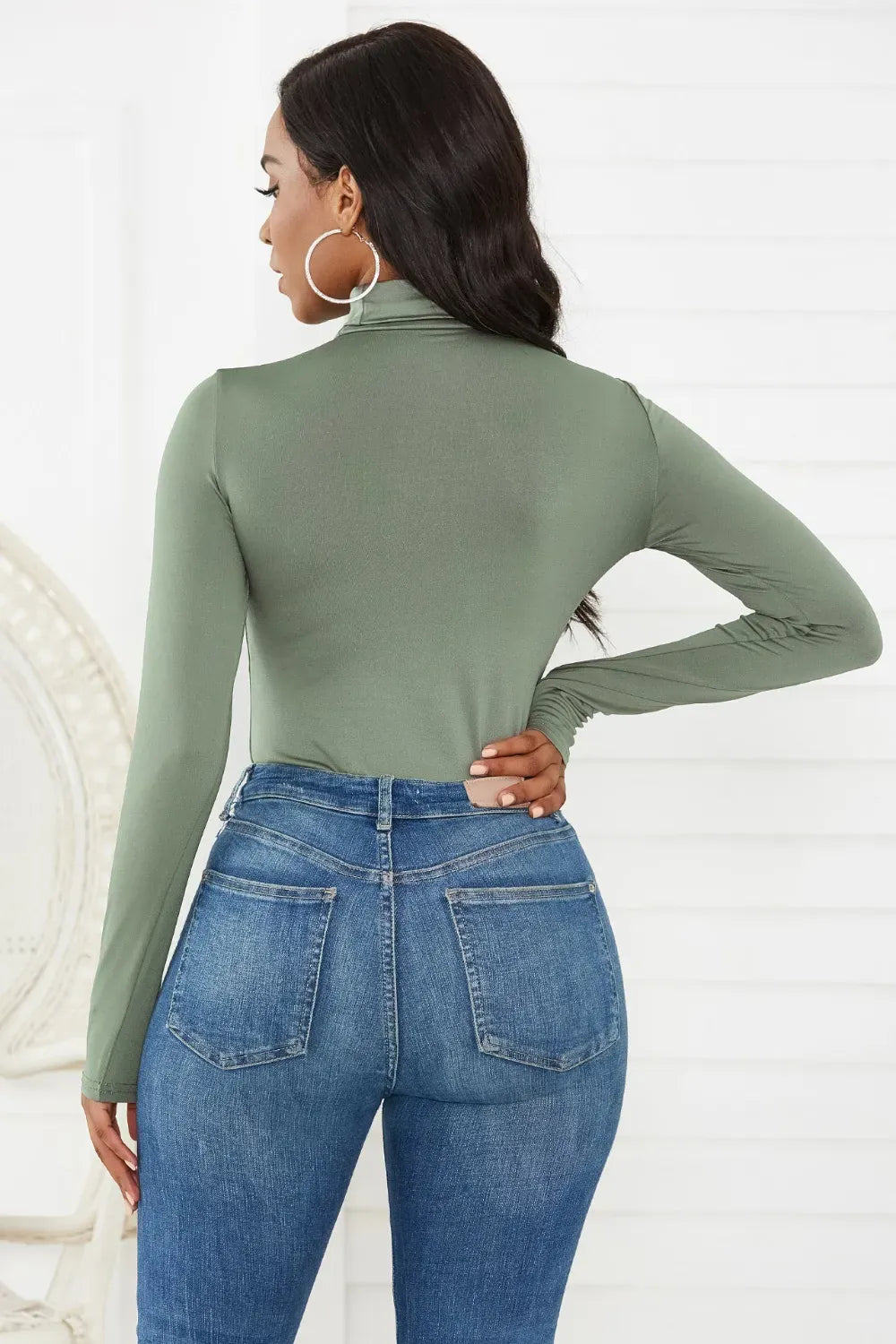 Trendsi Top Turtleneck Long Sleeve Bodysuit