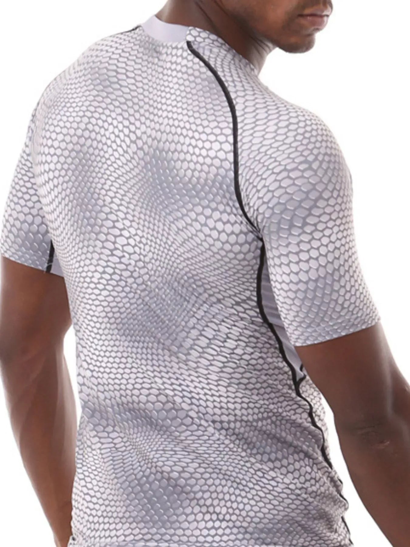 Trendsi Men's Compression Fit Snake Print Active T-Shirt