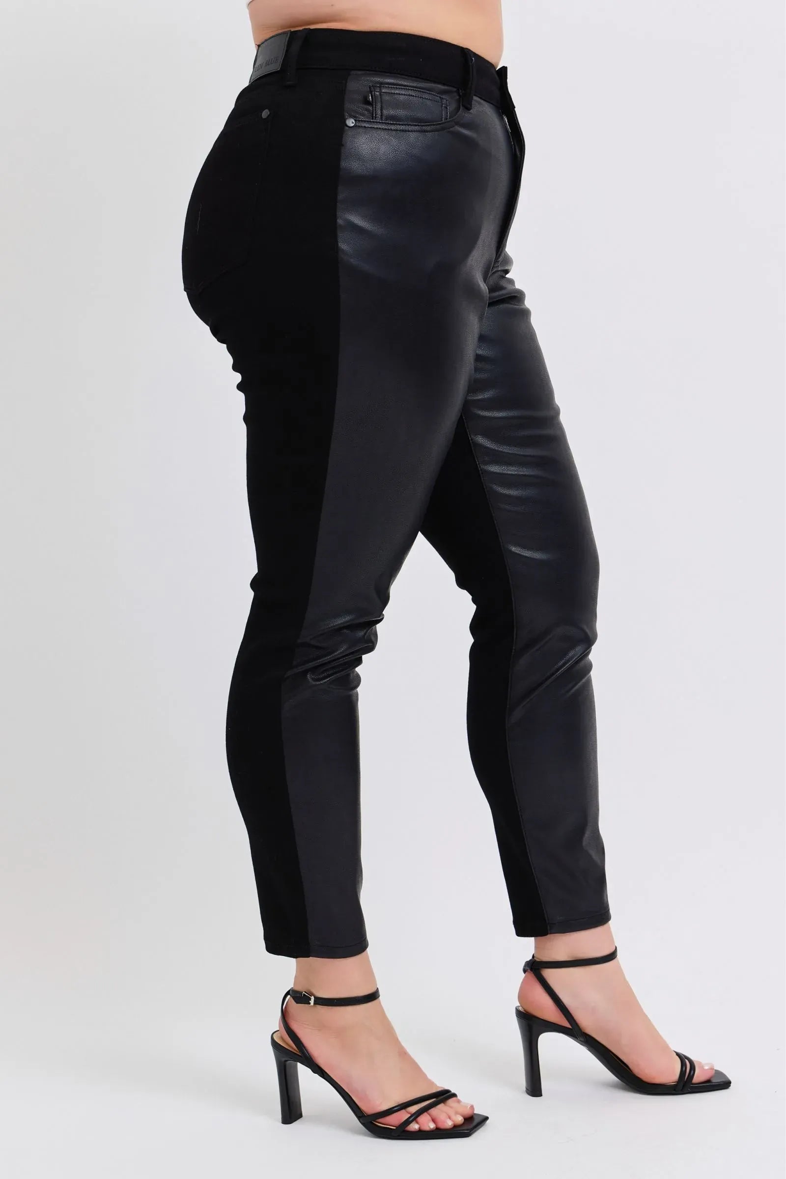 Trendsi Judy Blue Plus Size HW Faux Leather Skinny Pants