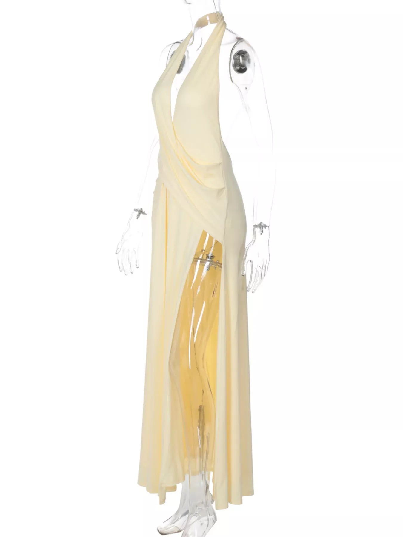 Trendsi Dress Split Backless Halter Neck Maxi Dress