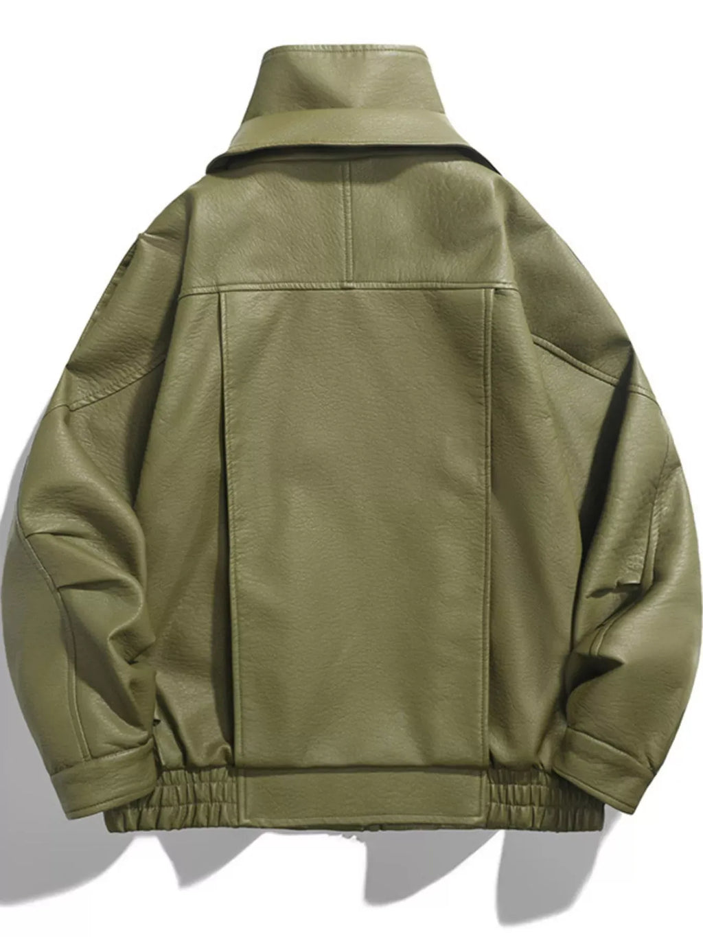 Trendsi Men's Zip Up Leather Moto Jacket