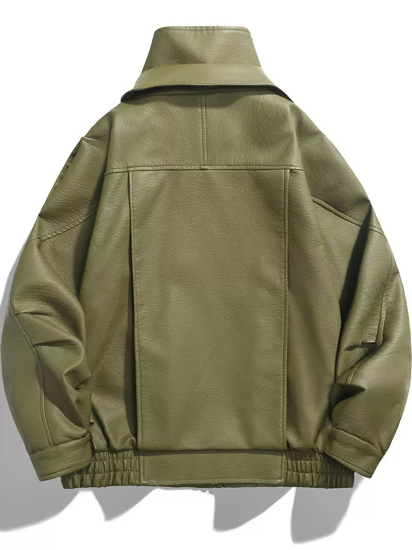 Trendsi Men's Zip Up Leather Moto Jacket