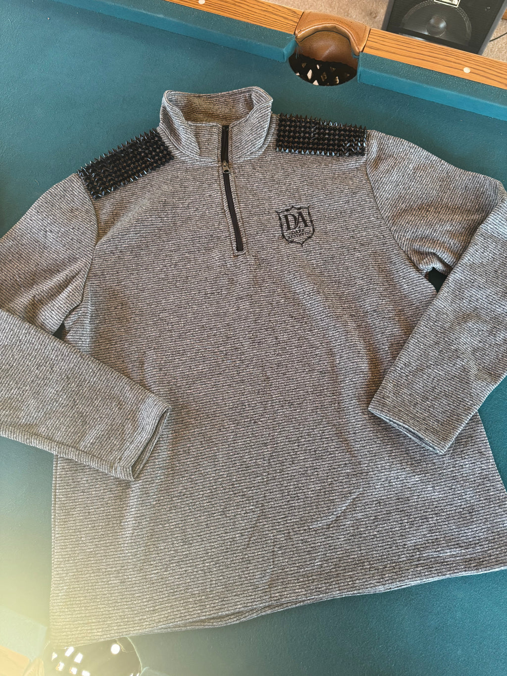 dark aesthetic Obsidian Sentinel quarterzip spike