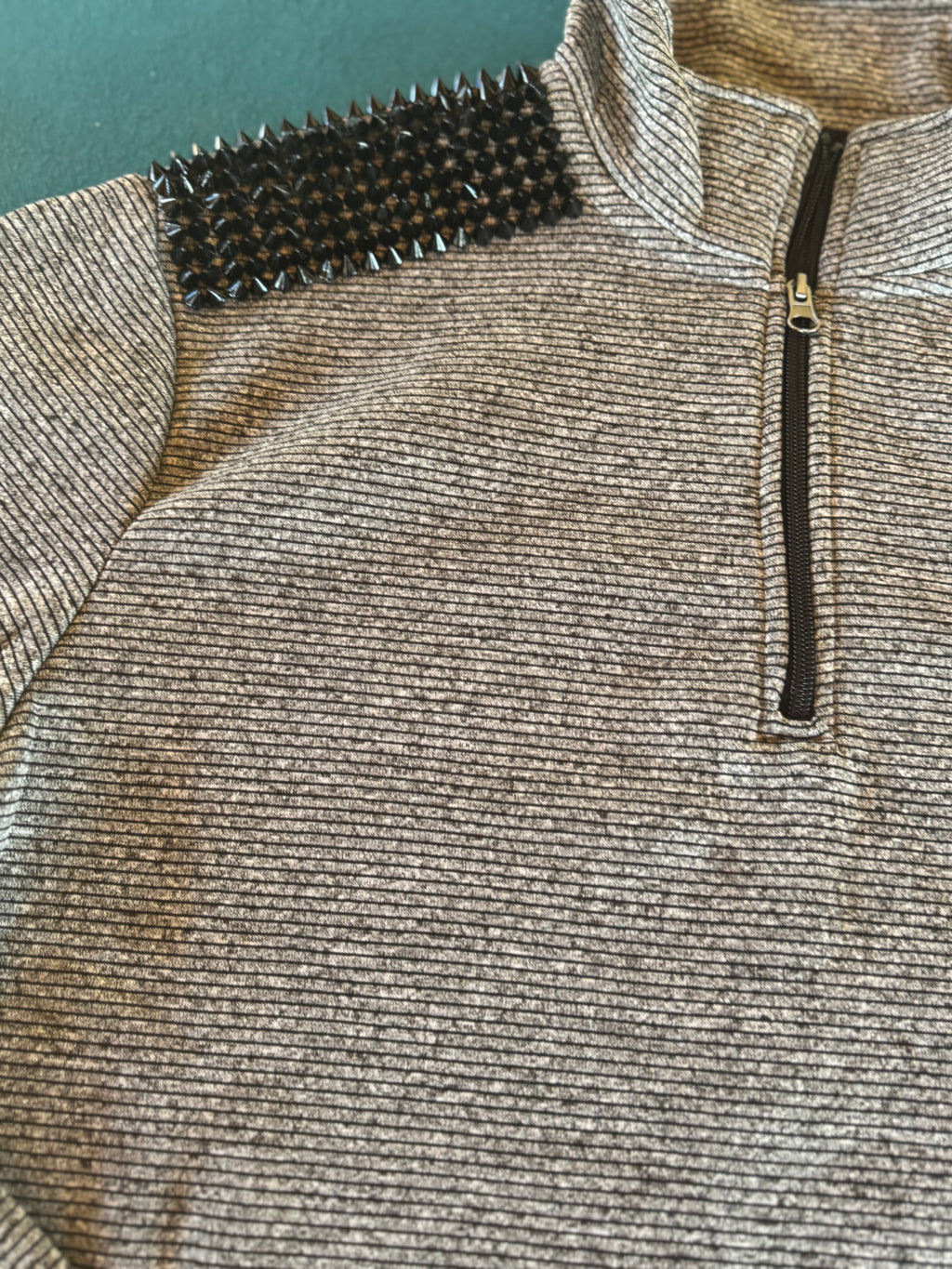 dark aesthetic Obsidian Sentinel quarterzip spike