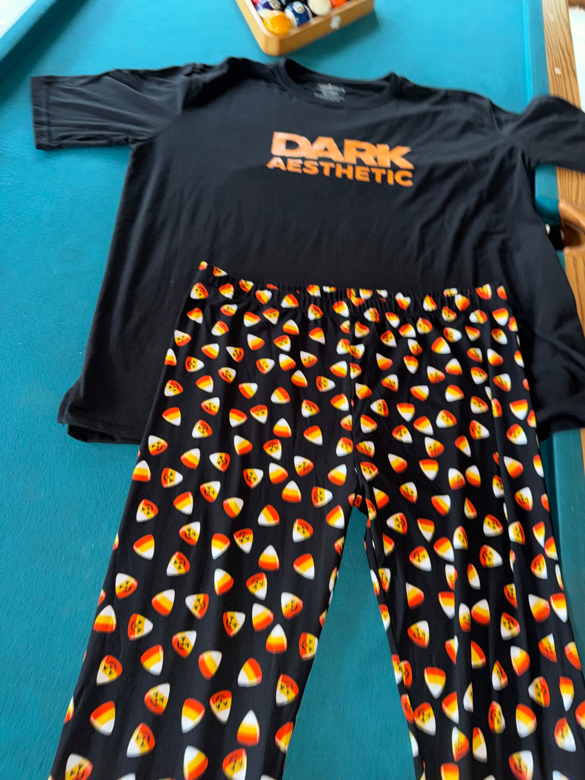 Dark Aesthetic  2 piece Candy Corn Sweet Darkness 🎃 Dark Aesthetic® Halloween Lounge Set