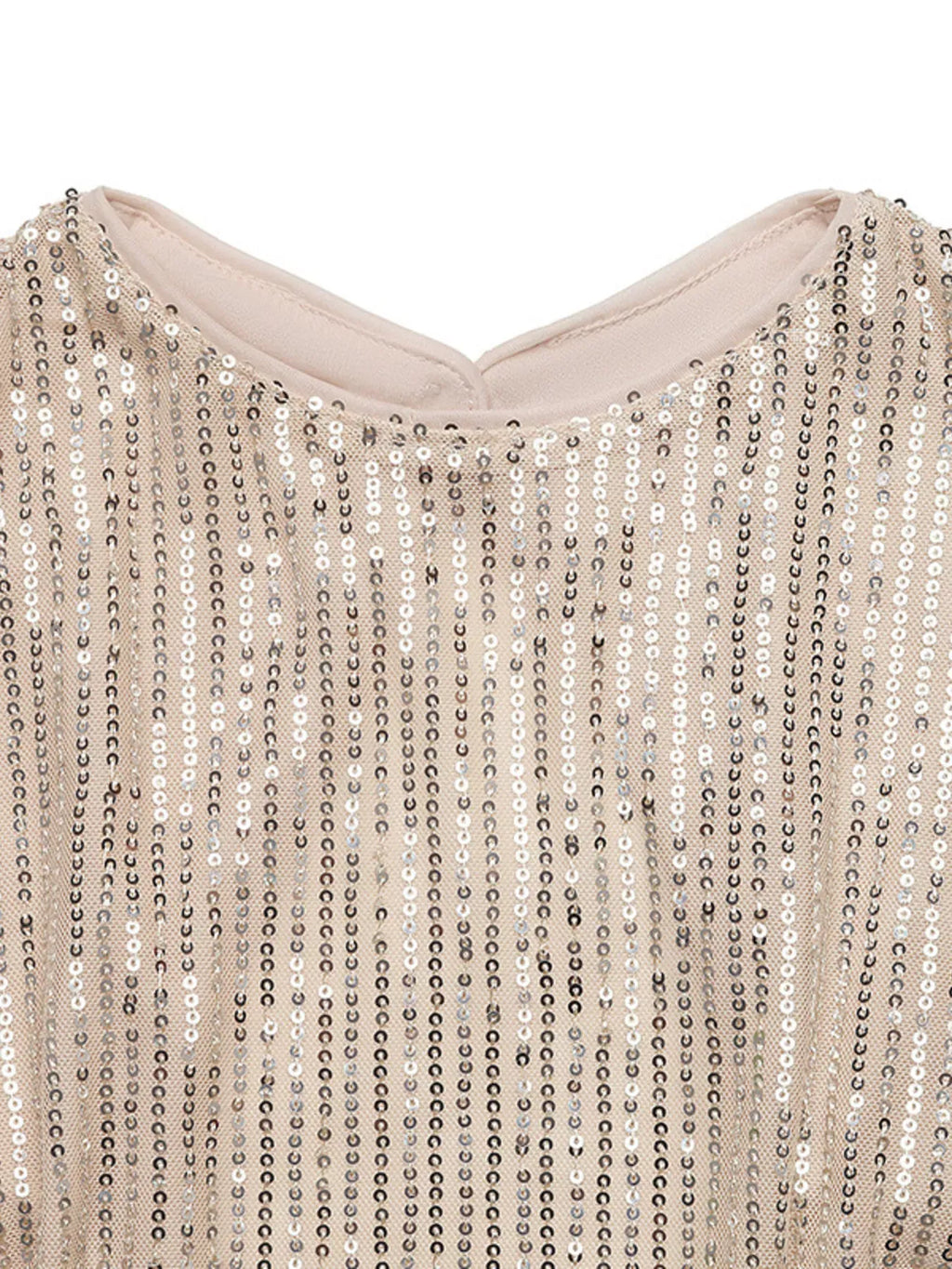Trendsi Sequin Cutout Back Long Sleeve Blouse