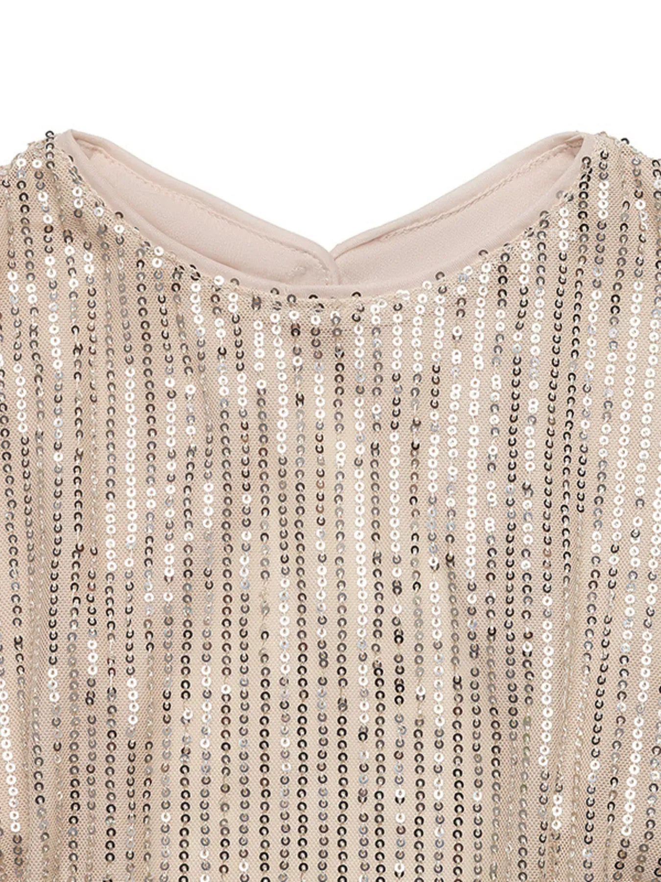 Trendsi Sequin Cutout Back Long Sleeve Blouse