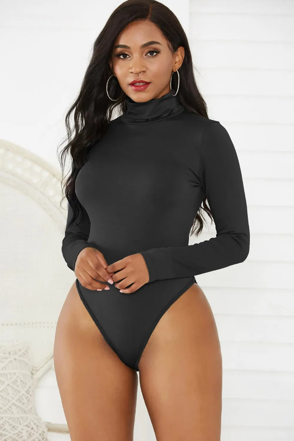 Trendsi Top Black / S Turtleneck Long Sleeve Bodysuit