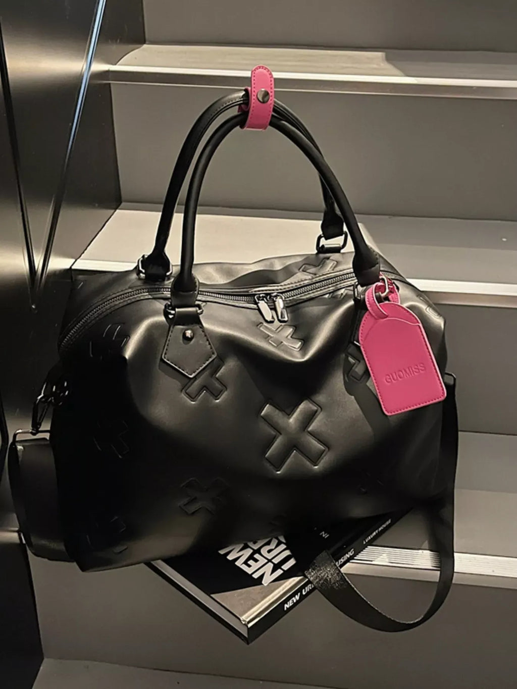 Trendsi Black / One Size Embossed Duffle Bag