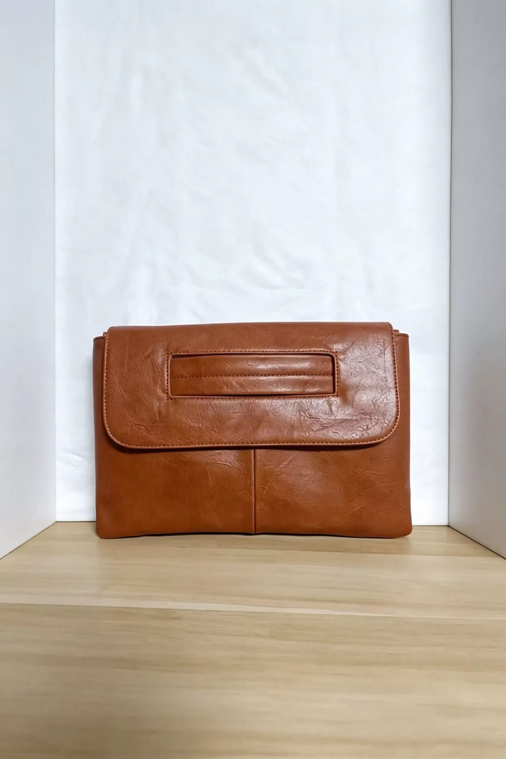 Trendsi Brown / One Size Vintage Style Envelope Clutch
