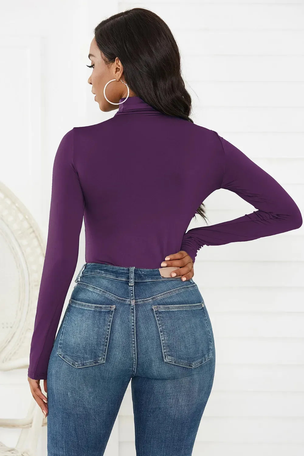 Trendsi Top Turtleneck Long Sleeve Bodysuit