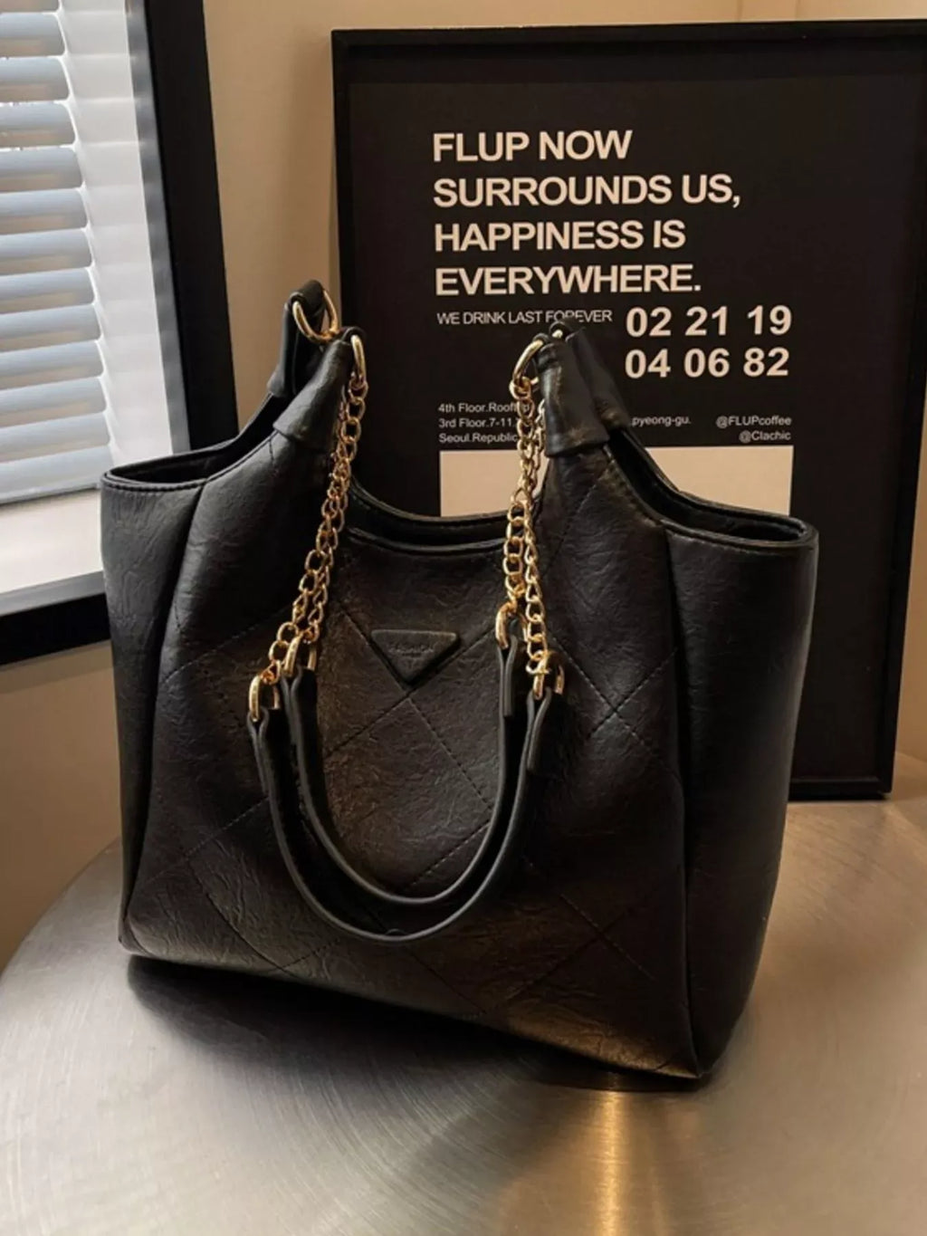 Trendsi Black / ONESIZE PU Leather Shoulder Bag