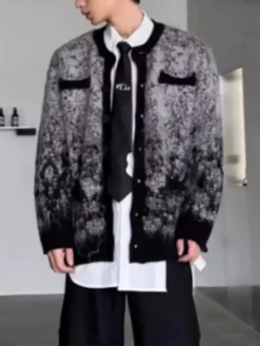 Trendsi Men's Gradient Long Sleeve Cardigan