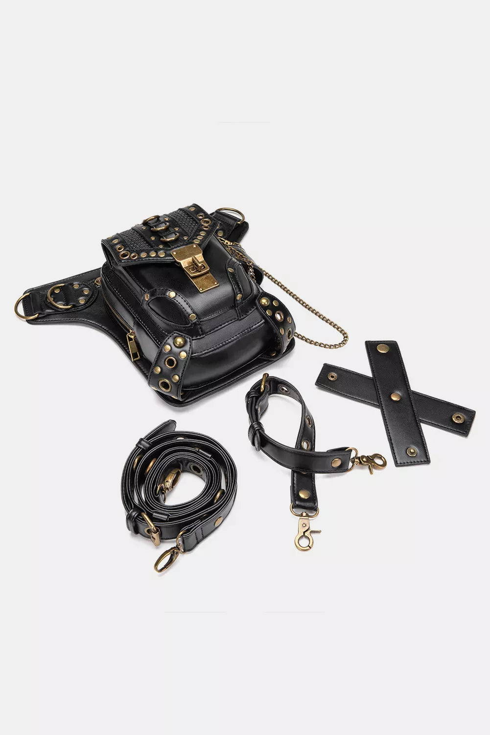 Trendsi bag Black / ONESIZE Steampunk Rivet Decor Multipurpose Crossbody Bag