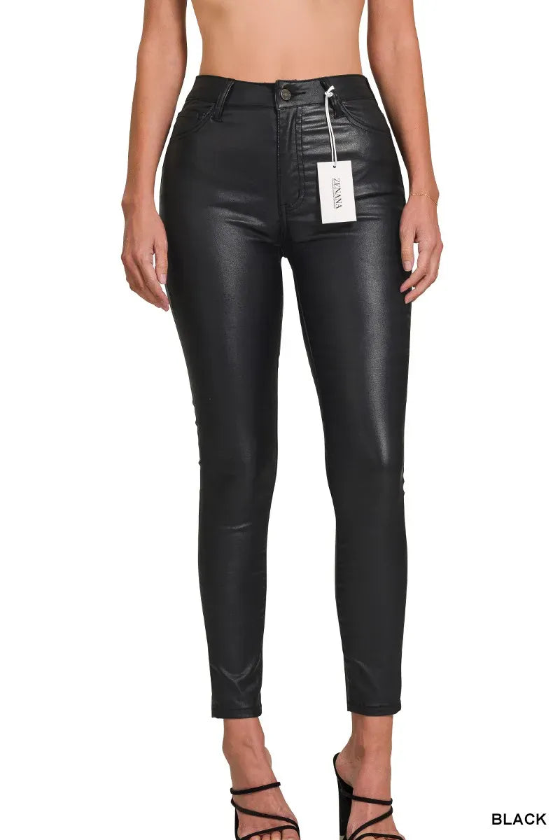 Trendsi Zenana Faux Leather Stretch Skinny Pants