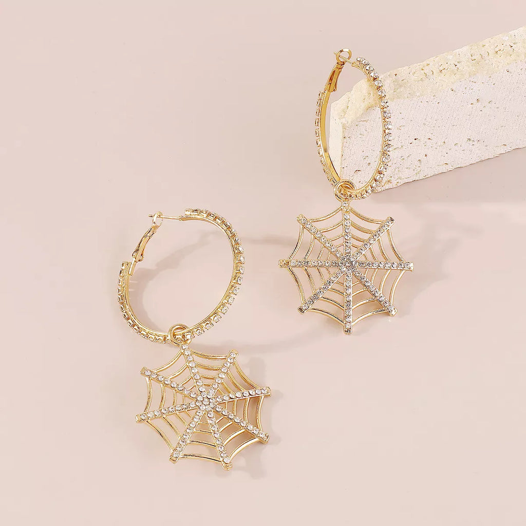 Trendsi Spider Web Dangle Hoop Earrings