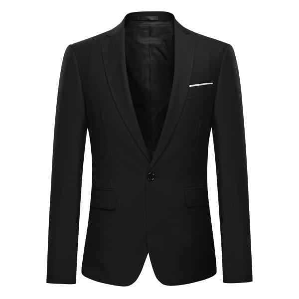 Cloud Style Black / 2XL Mens Business Blazer 1Btn Slim Fit Daily Wear