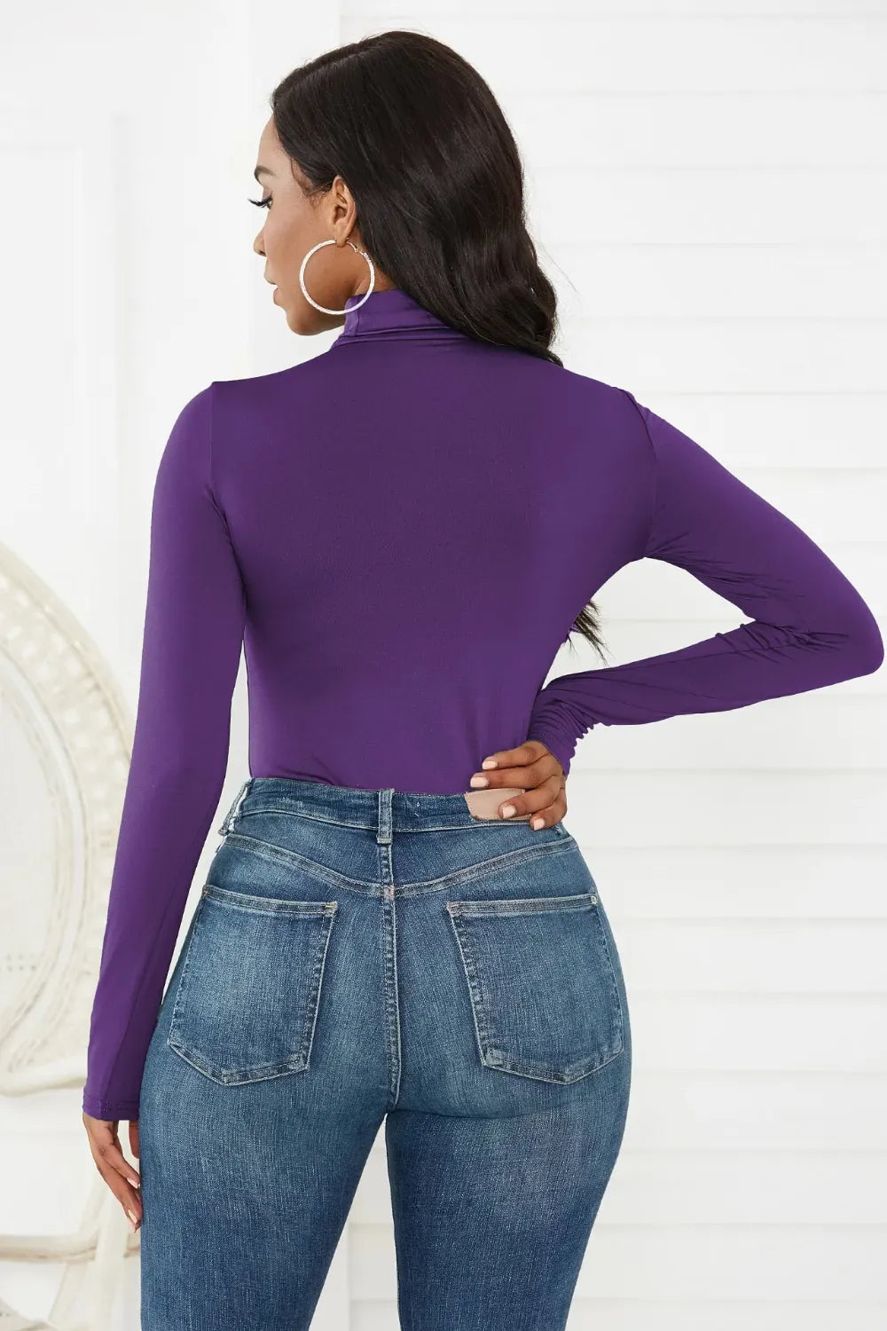 Trendsi Top Turtleneck Long Sleeve Bodysuit