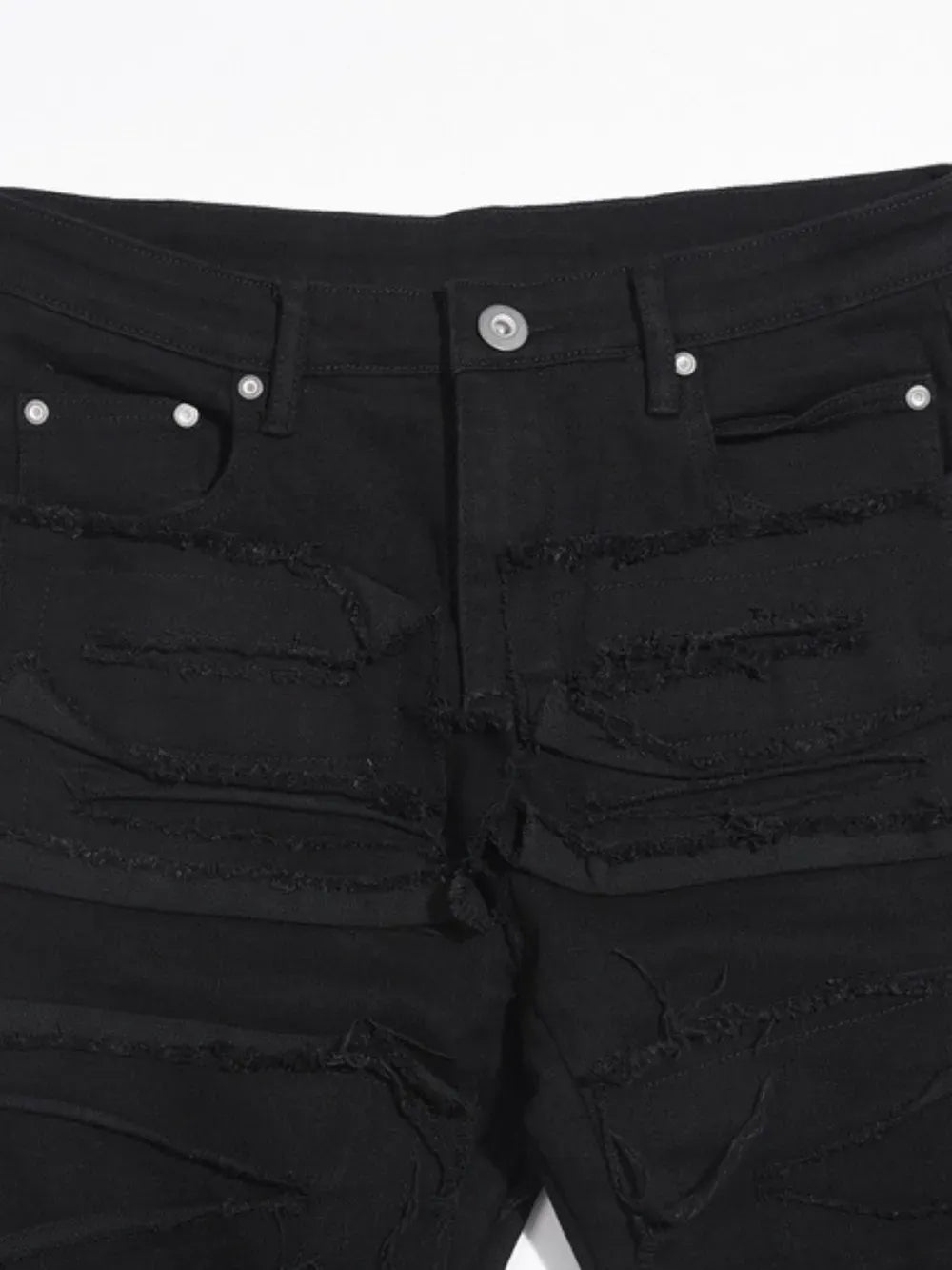 Trendsi Men's Washed Distressed Panelled Jeans