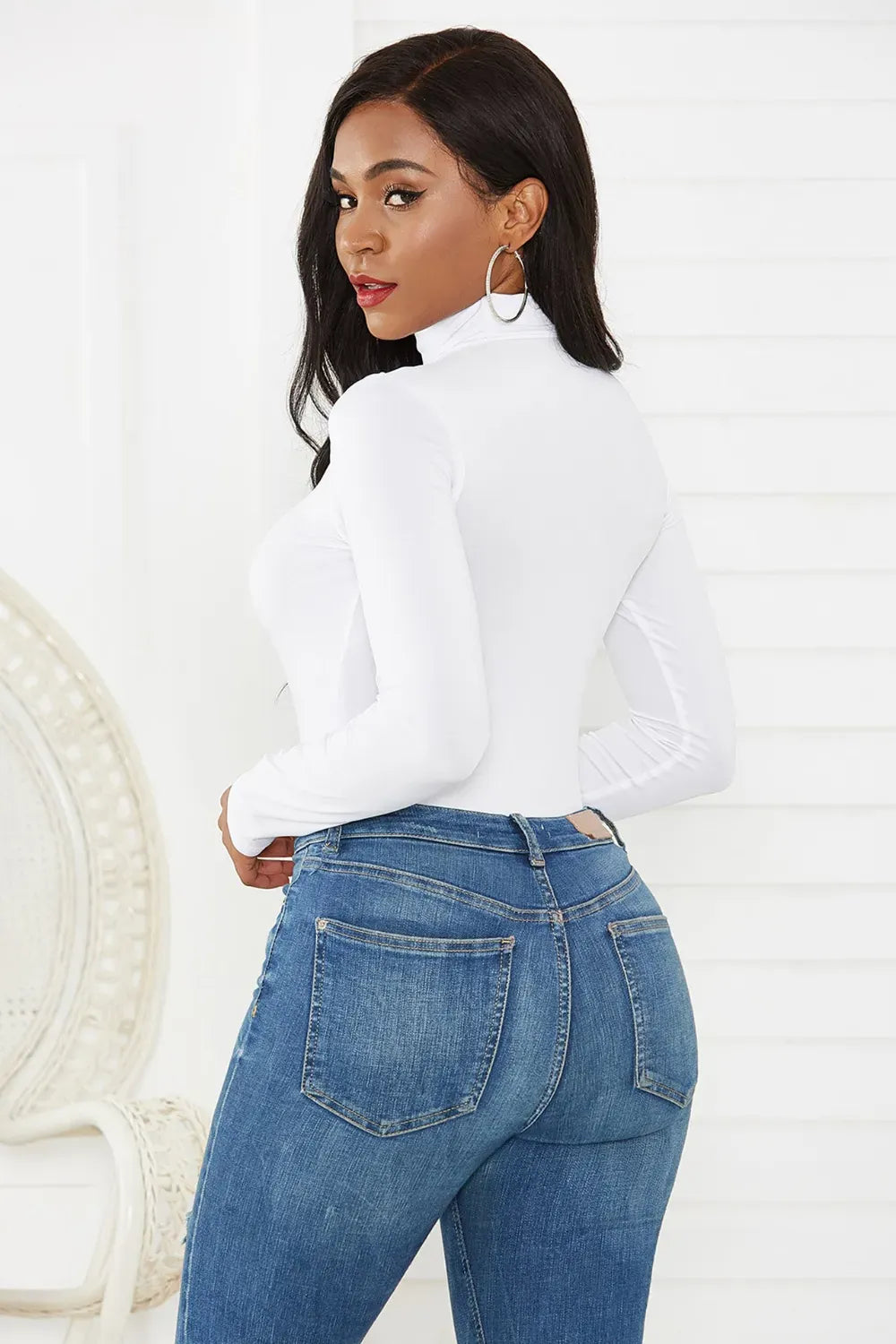 Trendsi Top Turtleneck Long Sleeve Bodysuit