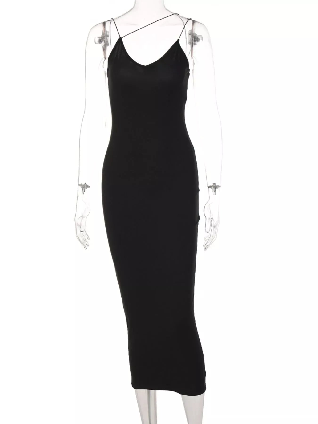 Trendsi Black / S Leopard Print Spaghetti Strap Midi Dress