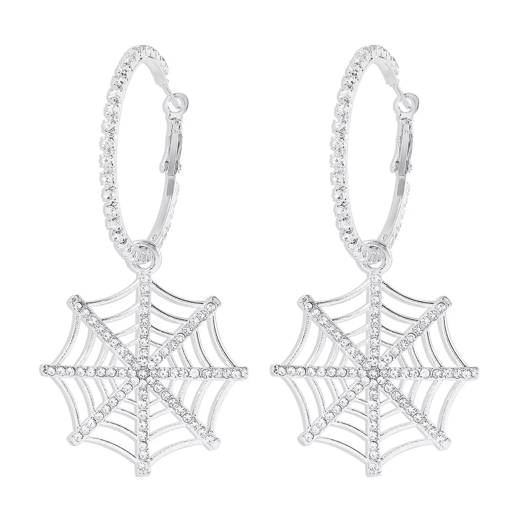 Trendsi Spider Web Dangle Hoop Earrings