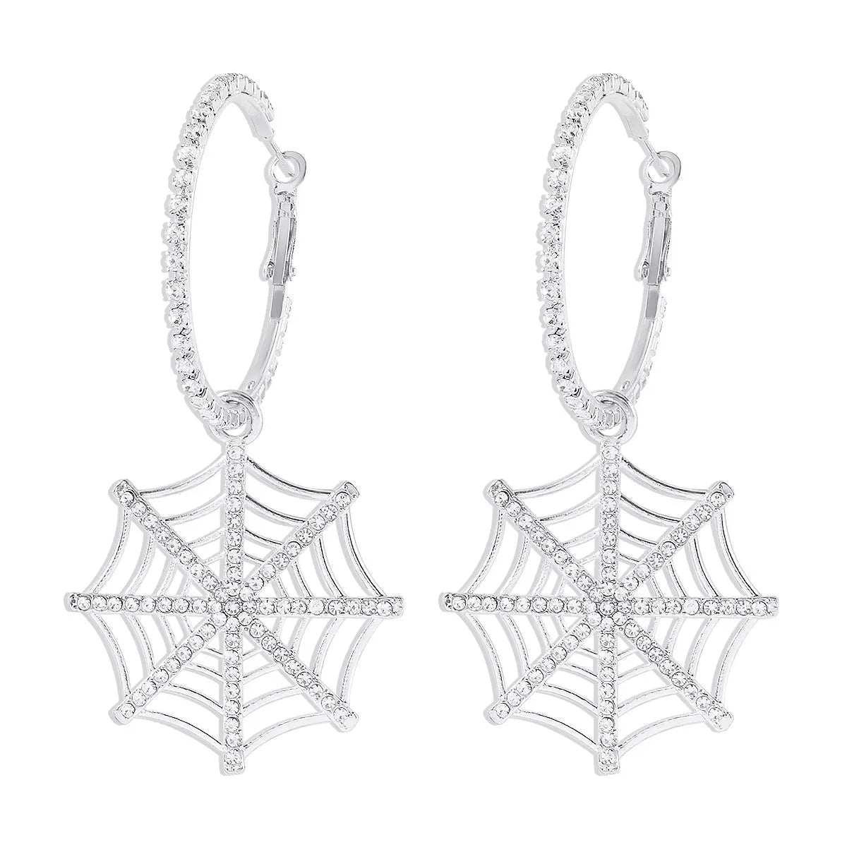 Trendsi Spider Web Dangle Hoop Earrings