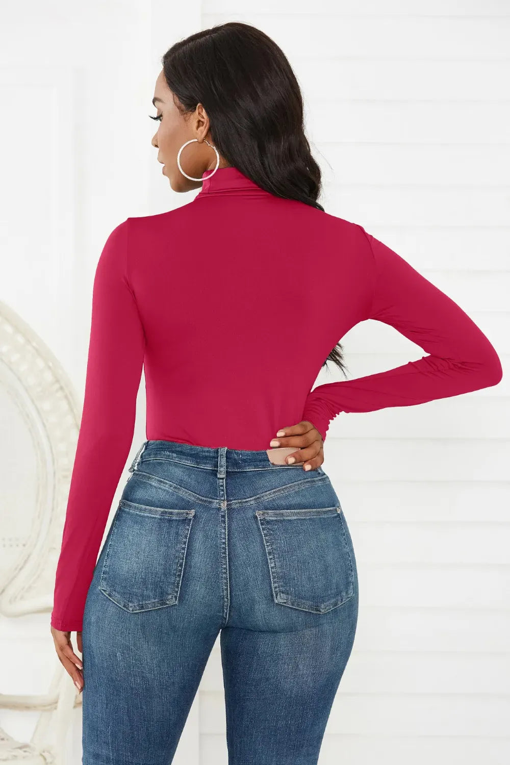 Trendsi Top Turtleneck Long Sleeve Bodysuit