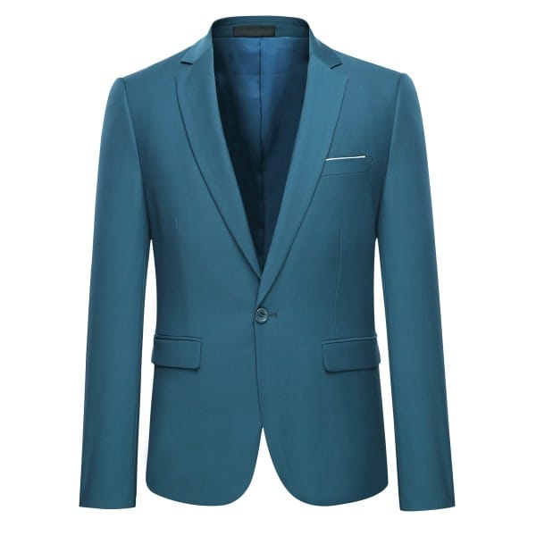 Cloud Style Sea Blue / S Mens Business Blazer 1Btn Slim Fit Daily Wear
